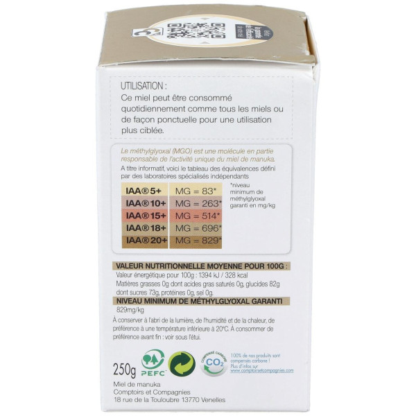 Comptoirs Et Compagnies Miel Manuka Iaa20+ 250G