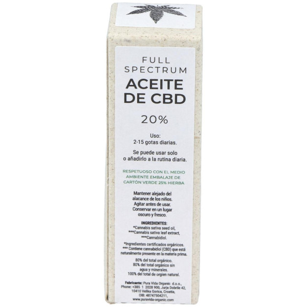 Cbd Oil Full Spectrum 20% 2000Mg. 10Ml.