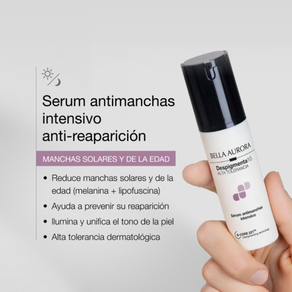 Despigmenta10 Sérum Antimanchas Intensivo Manchas Solares y de la Edad, 30 ml. - Bella Aurora Labs