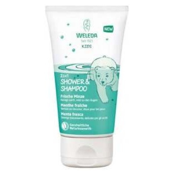 Weleda Kids 2 En 1 Champú Y Gel De Ducha Menta Fresca 150Ml