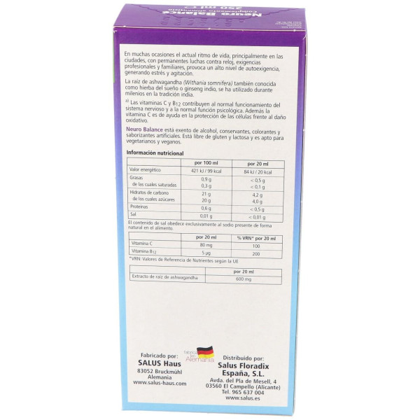 Salus Preparado Líquido Para Los Nervios Neuro Balance 250Ml