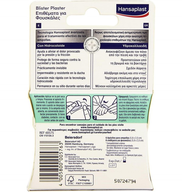 Hansaplast Ampollas - Hidrocoloide (T- Peq 6 U)