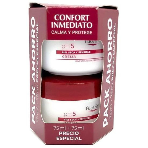 Eucerin Pack De Crema Hidratante Ph5 75 Ml + 75 Ml