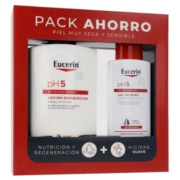 Eucerin Pack Ph5 Loción Enriquecida 1L + Gel De Baño 200Ml
