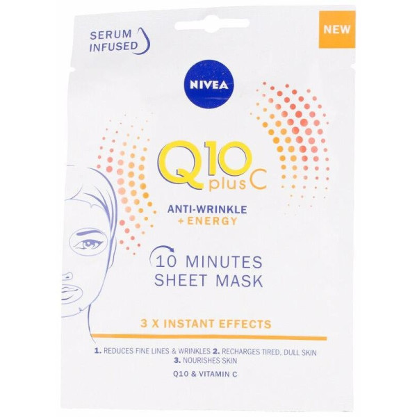 Q10+ Vitamina C Anti-Arrugas+Energizante Mascarilla Facial 1 U
