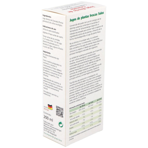 Jugo De Granada 200Ml. Schoenenberger