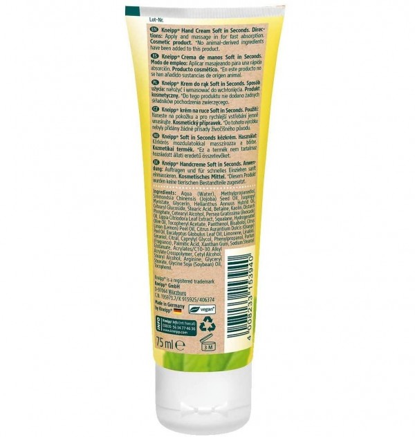 Kneipp Crema De Manos Soft In Seconds (1 Envase 75 Ml)