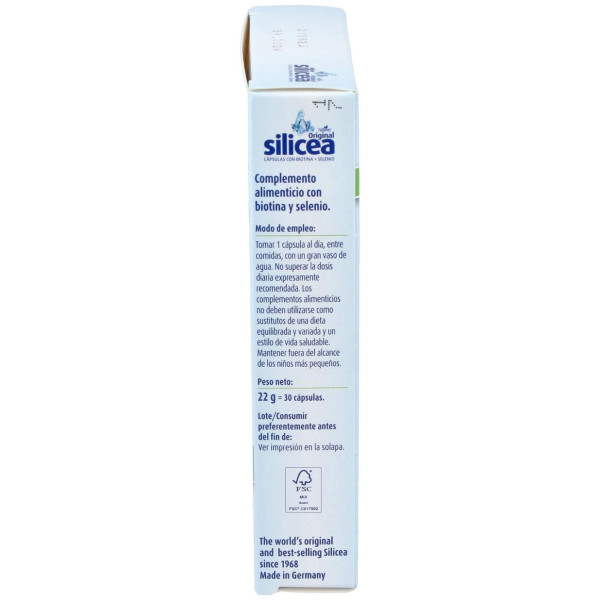Hübner Silicea + Biotina + Selenio 30 Cáps.
