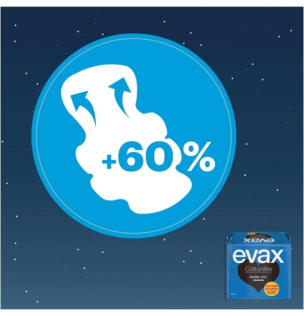Compresas Higienicas Femeninas - Evax Cottonlike (Noche Con Alas 18 Compresas)