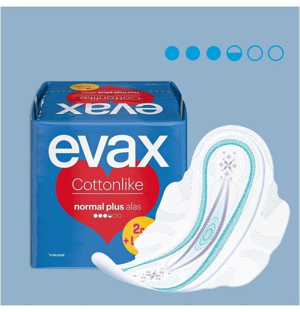 Compresas Higienicas Femeninas - Evax Cottonlike (Normal Plus Alas 28 Compresas)