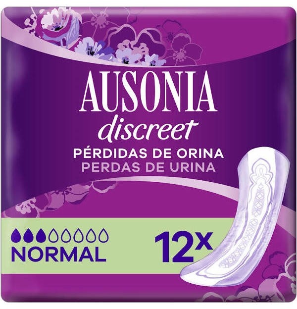 Absorbente Incontinencia Orina Muy Ligera - Ausonia Discreet Normal (12 Unidades)