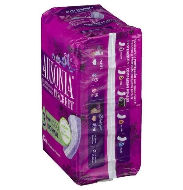 Absorbente Incontinencia Orina Muy Ligera - Ausonia Discreet Normal (12 Unidades)