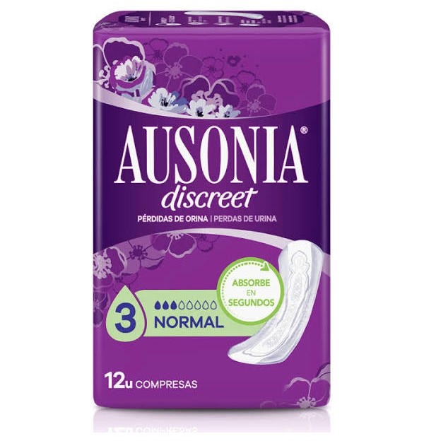 Absorbente Incontinencia Orina Muy Ligera - Ausonia Discreet Normal (12 Unidades)