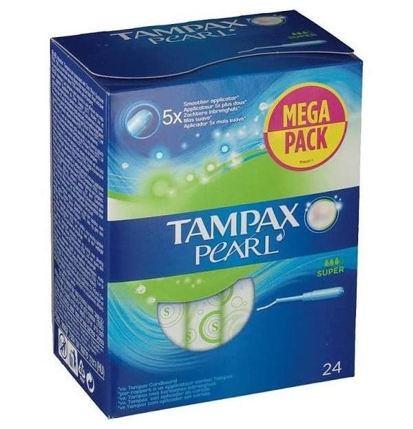 Tampax Pearl Tampon 100%Algodon (Super 24 U)