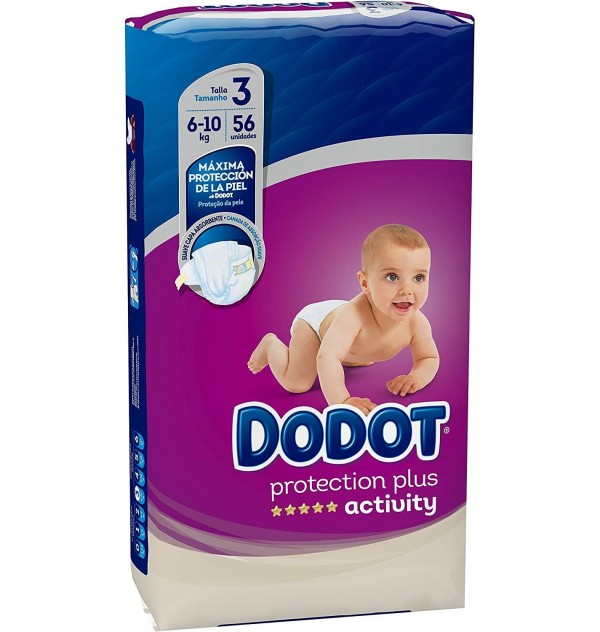 Pañal Infantil Dodot Plus Activity T3 6-10 Kg, 56 ud. - Samforlab