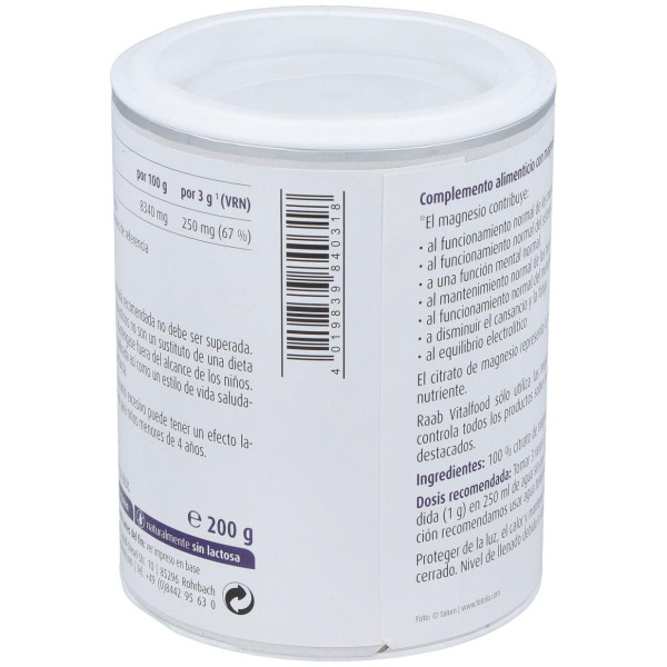 Citrato De Magnesio Polvo 200Gr.