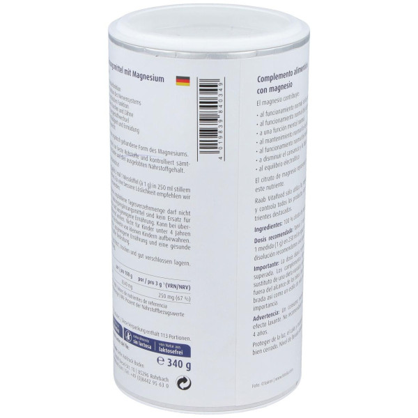 Raab Vitalfood Citrato De Magnesio Polvo 340G
