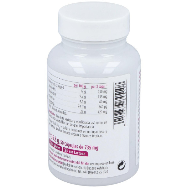 Raab Vitalfood Aceite Krill Forte 50Caps