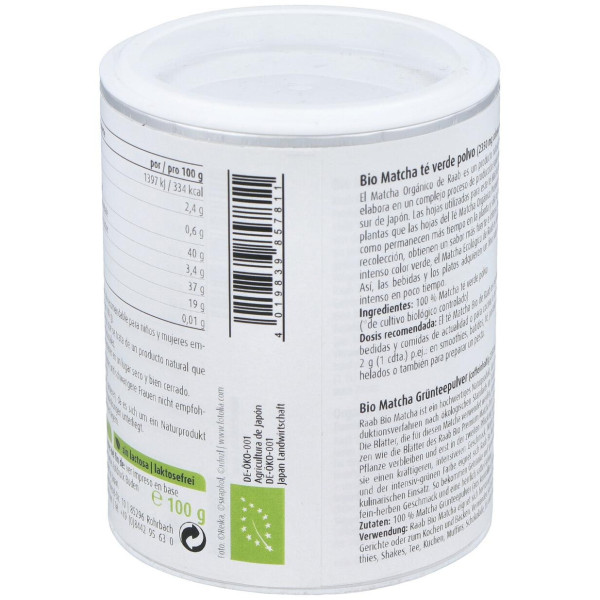 Raab Vitalfood Matcha Te Verde Basic Polvo 100G