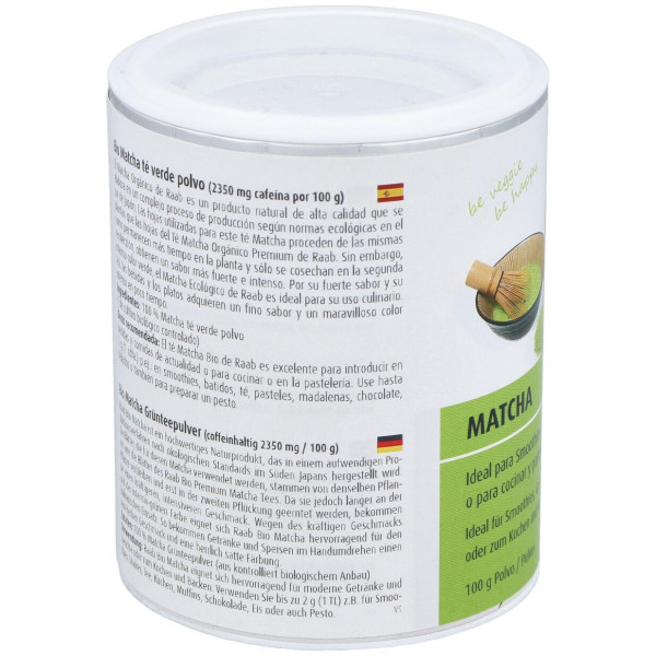 Raab Vitalfood Matcha Te Verde Basic Polvo 100G