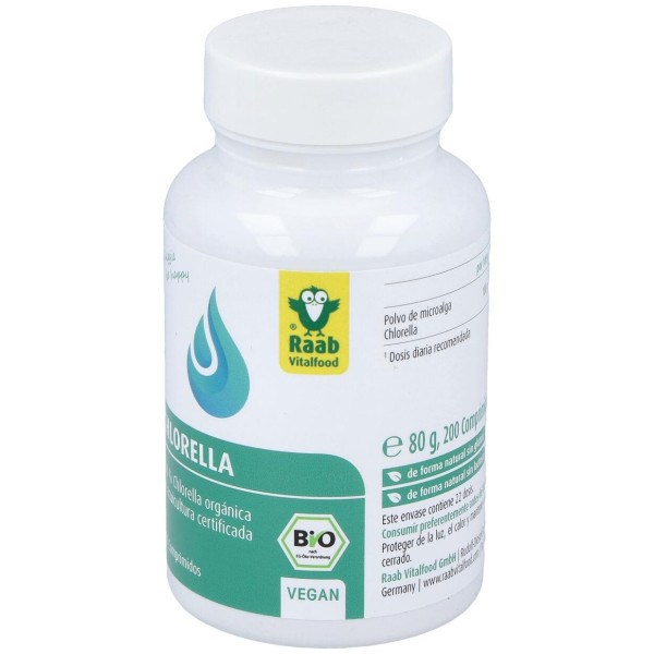 Raab Vitalfood Chlorella Ecológica 200 Comp