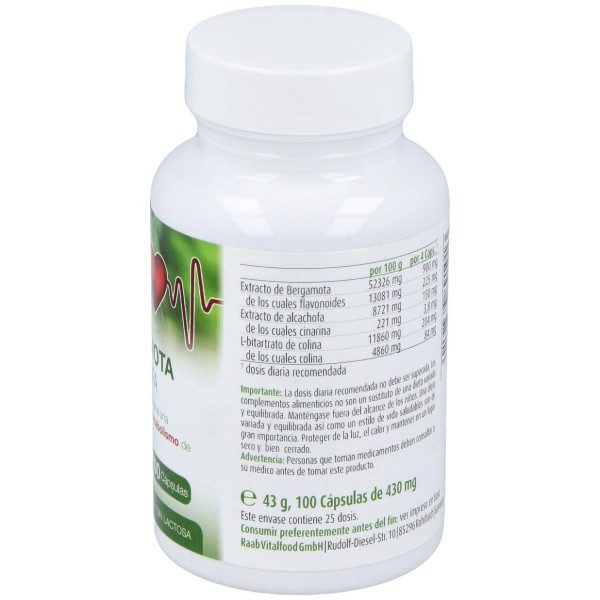 Raab Vitalfood Bergamota-Alcachofa 100Caps