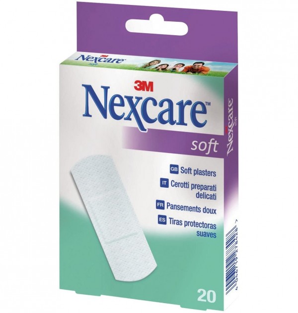 Nexcare Soft Tiras Protectoras Suaves, Apósito Adhesivo, 20 ud. - 3M