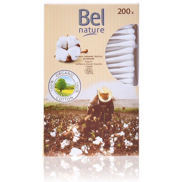 Nature Ecocert Bastoncillos Cartón Algodón Orgánico 200 Pz