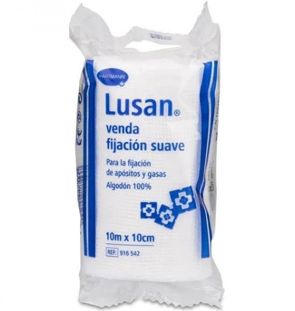Venda De Gasa Hidrofila Cambric - Lusan Fijacion Suave (1 Unidad 10 X 10 Cm)