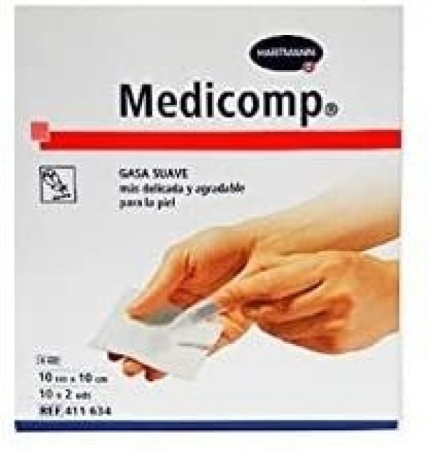 Medicomp Compresas - Aposito Esteril (10 Sobres 2 Unidades 10 Cm X 10 Cm)