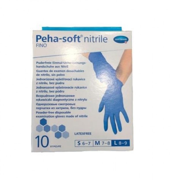Guantes De Nitrilo Desechables - Peha-Soft Nitrile Fino (10 Unidades Talla Grande)