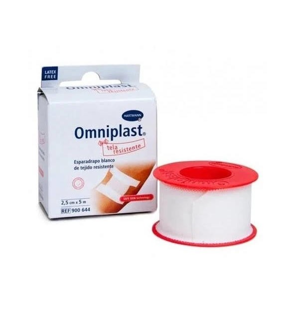 Esparadrapo Hipoalergico - Omniplast Tejido Resistente (1 Unidad 5 M X 2,5 Cm Color Blanco)