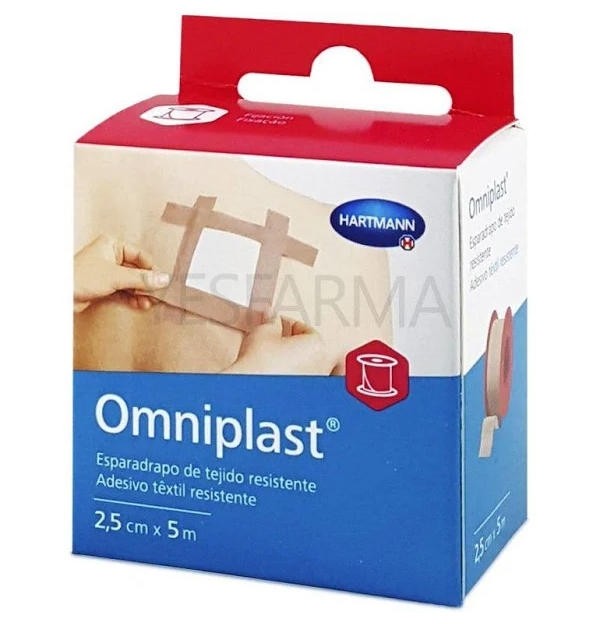 Esparadrapo Hipoalergico - Omniplast Tejido Resistente (1 Unidad 5 M X 2,5 Cm)