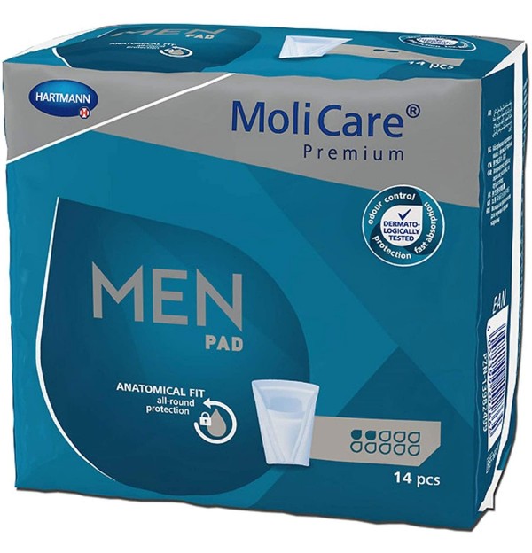 Absorbente Incontinencia Orina Ligera - Molicare Premium Men Pad (2 Gotas 24 Unidades)