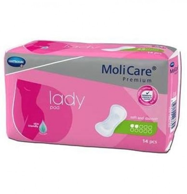 Absorbente Incontinencia Orina Ligera - Molicare Premium Lady Pad (2 Gotas 14 Unidades)