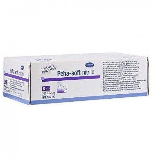 Guantes De Nitrilo Desechables - Peha-Soft Nitrile (100 Unidades Talla Pequeña)