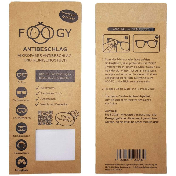 Foogy Microfibra Antivaho Para Gafas 1Ud
