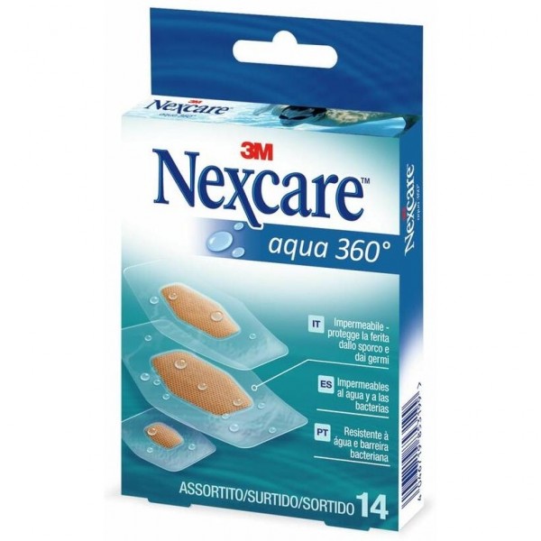 Nexcare® Aqua 360º Tiras Adhesivas Surtido 14Uds