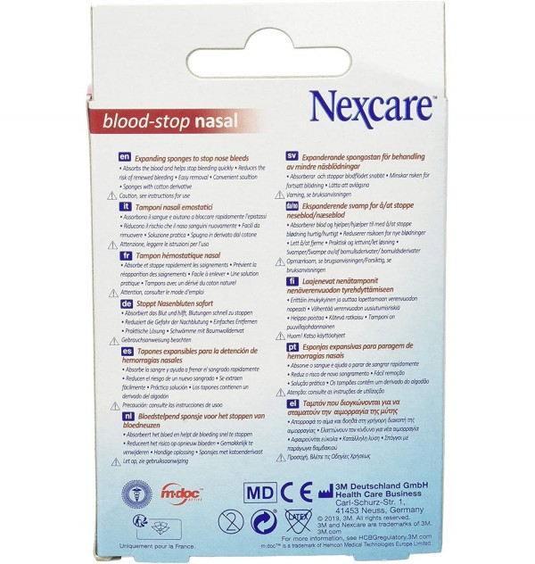 Nexcare Blood Stop Tapon Nasal, 2 ud. - 3M