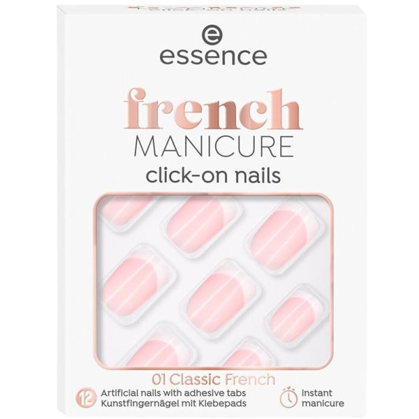 French Manicure Click-On Nails Artificiales 01-Classic French 12 U