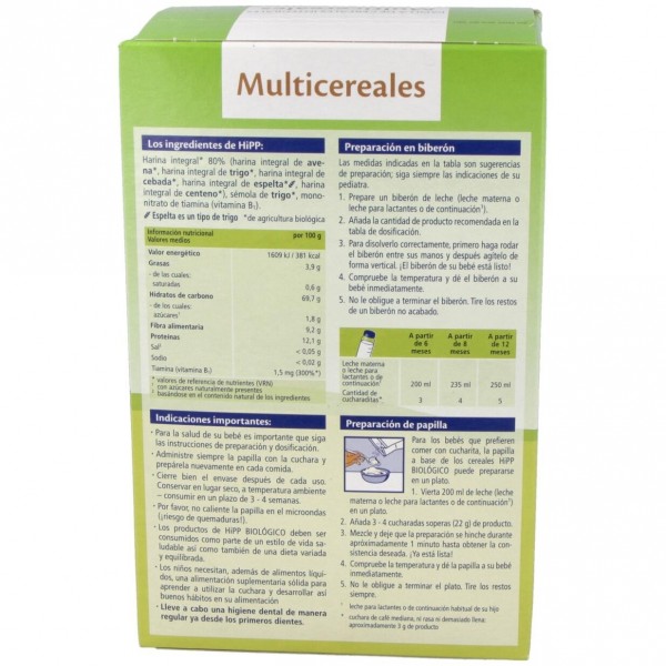 Hipp Biologico Papilla Multicereale 400G