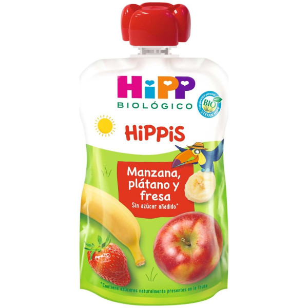 Pouches De Manzana Platano Y Fresa Bebibles 100Gr