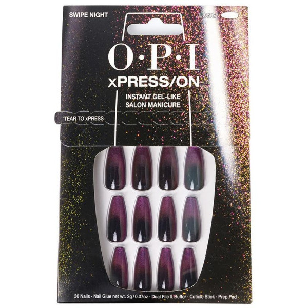 Opi Xpress/On Uñas Artificiales Nail Art Swipe Night 30 U