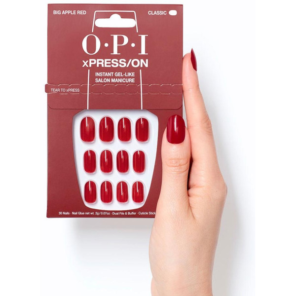 Opi Xpress/On Uñas Artificiales Tonos Icónicos Big Apple Red 30 U