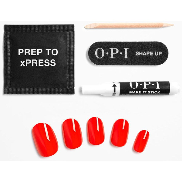 Opi Xpress/On Uñas Artificiales Tonos Icónicos Cajun Shrimp 30 U