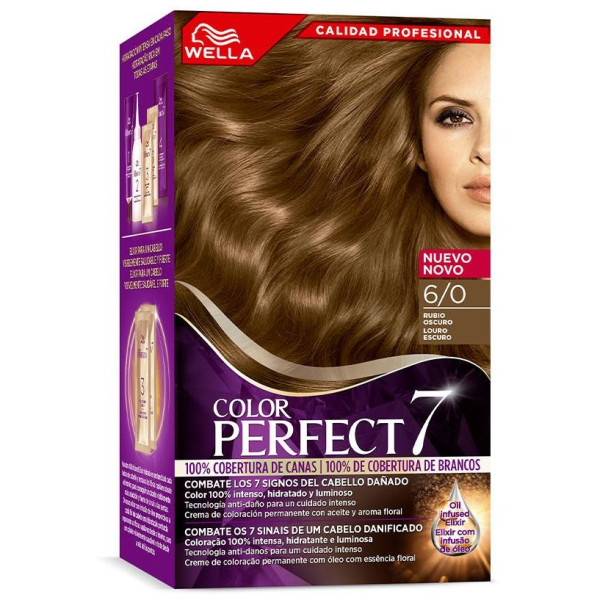 Wella Color Perfect 7 100% Cobertura De Canas 6/0-Rubio Oscuro 6 U
