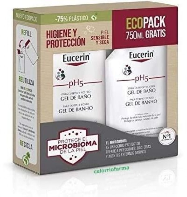 Eucerin Ecopack Gel 1L + 750Ml