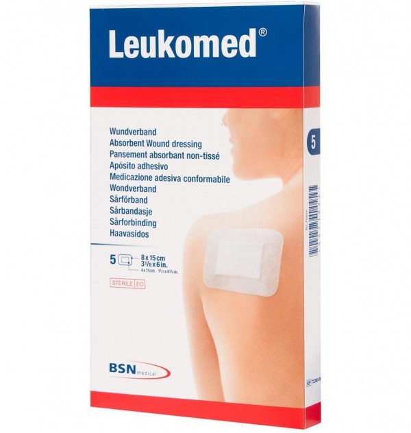 Leukomed - Aposito Esteril Adh (5 Unidades 15 Cm X 8 Cm)