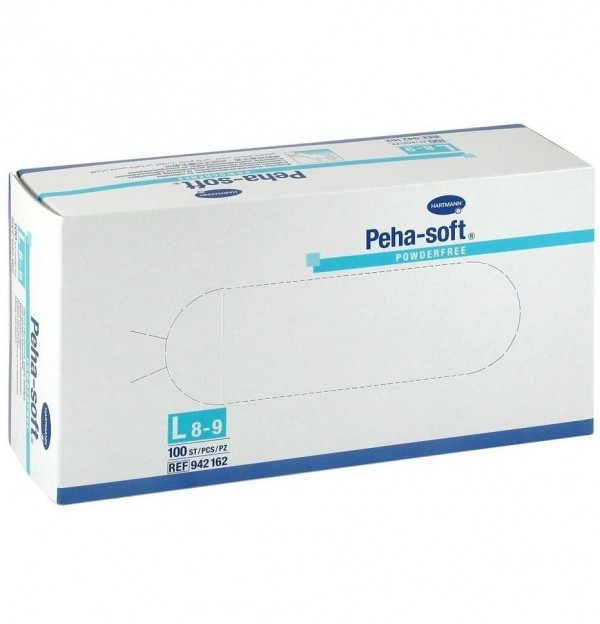 Guantes De Latex Sin Polvo - Peha-Soft Powder Free (100 Unidades Talla Grande)