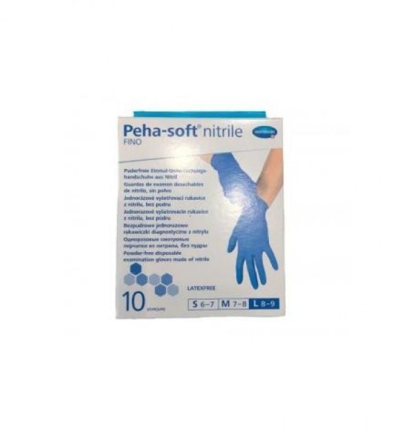 Guantes De Nitrilo Desechables - Peha-Soft Nitrile Fino (10 Unidades Talla Pequeña)